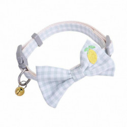 Mint Green-S Cotton Bowknot Plaid Výšivka Nastavitelný Obojek Se Zvonem Pet Supplies 1 Kus