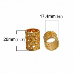 Zinkové slitiny na bázi slitiny pro punčochy Cylinder Gold Plate 28mm(1 1/8") x 22mm( 7/8"), 3 ks