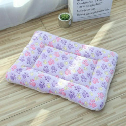 Mauve - Coral Fleece Cat Dog Pet Mat Obdélníkový zahuštěný teplý polštář Claw Pattern 35x29cm 1 kus