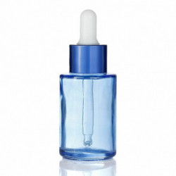 30ml Sklo Make Up Essential Oil Dropper Prázdná láhev Kosmetická transparentní modrá 9, 2cm(3 5/8") x 3, 7cm(1 4/8"), 1 kus