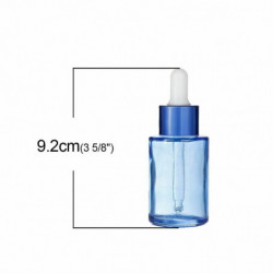 30ml Sklo Make Up Essential Oil Dropper Prázdná láhev Kosmetická transparentní modrá 9, 2cm(3 5/8") x 3, 7cm(1 4/8"), 1 kus