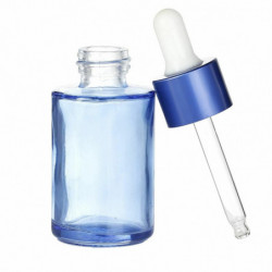 30ml Sklo Make Up Essential Oil Dropper Prázdná láhev Kosmetická transparentní modrá 9, 2cm(3 5/8") x 3, 7cm(1 4/8"), 1 kus