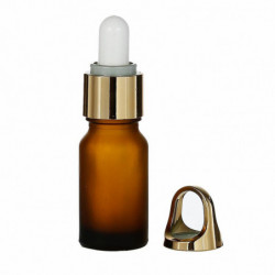 10ml Sklo Make Up Essential Oil Dropper Prázdná láhev Kosmetická zmrazená zlata Plátěná káva Lid 8, 4cm(3 2/8") x 2, 5cm(1"), 1