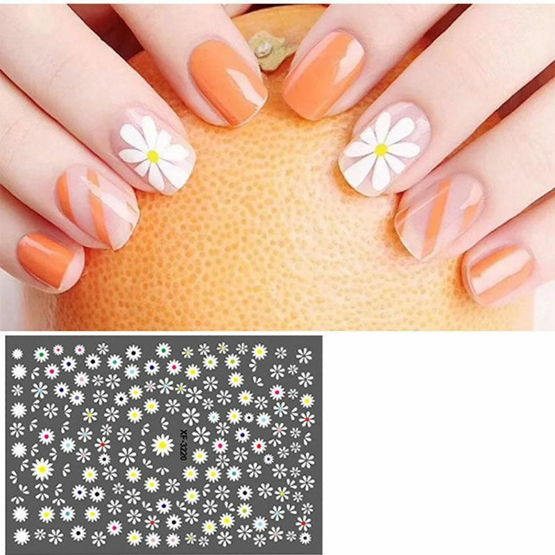 PVC Nail Art samolepky dekorace Chryzantémy Květiny vícebarevný 1 list