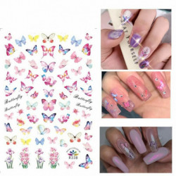 Multicolor-3D vodoznak slider nail stickers nail art decal water transfer flower bronzing butterfly dekorace manikúra watmana