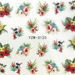 PVC Nail Art samolepky dekorace Flower Multicolor 6cm x 5cm 1 list SH007853