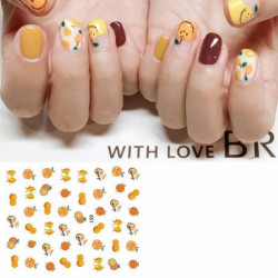 PVC Nail Art samolepky dekorace citron oranžová žlutá 1 list