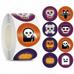 Multicolor-11  Halloween Art Paper DIY zápisníku samolepky dekorace 3.8 cm Dia., 1 role