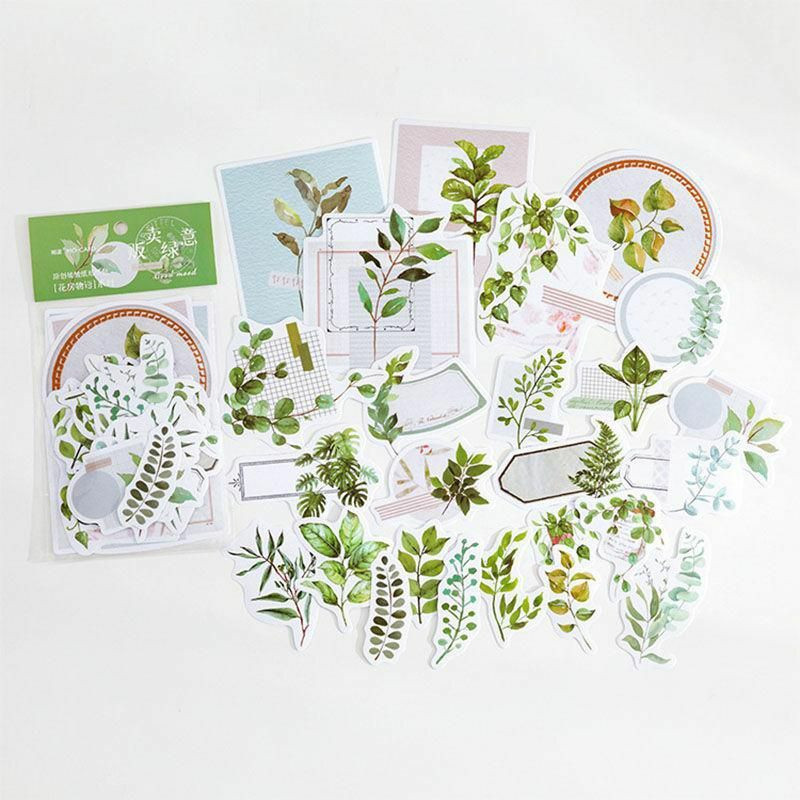 Zelená - 1 Rostlinná řada Tracing Paper DIY Scrapbook Stickers Dekorace 10cm - 4cm 1 Sada