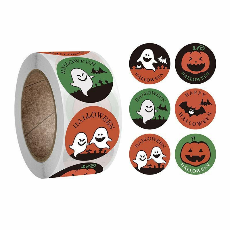 Vícebarevná-4  Halloween Art Paper DIY zápisníku samolepky dekorace 2.5 cm Dia., 1 role