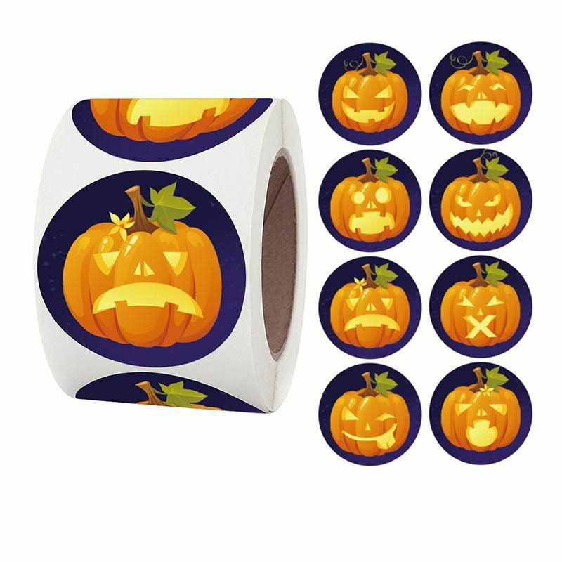 Orange-2  Halloween art Paper DIY zápisníku samolepky dekorace 3.8 cm Dia., 1 role