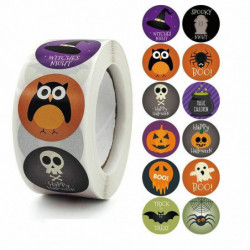 Multicolor-8  Halloween Art Paper DIY zápisníku samolepky dekorace 2.5 cm Dia., 1 role