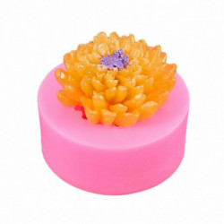 Růžový - 3D Chrysanthemum Květina Potravinářská třída Silikonové pečivo Praktické čokoládové cukroví Jelly Mould Pečení