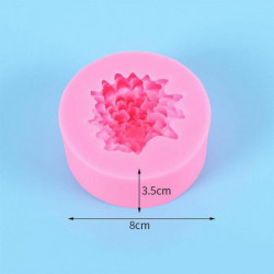 Růžový - 3D Chrysanthemum Květina Potravinářská třída Silikonové pečivo Praktické čokoládové cukroví Jelly Mould Pečení