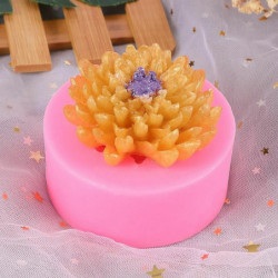 Růžový - 3D Chrysanthemum Květina Potravinářská třída Silikonové pečivo Praktické čokoládové cukroví Jelly Mould Pečení