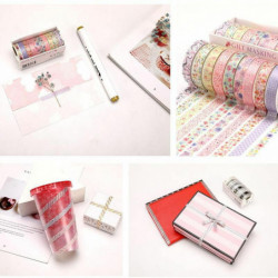 Multicolor-10 ks / Box zlatá fólie tisk Galaxy roztomilé dekorativní lepidlo Washi Tape Sticker DIY Scrapbooking deník