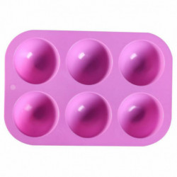 Purpurová - 3D Hemisférická silikonová mouka 6 otvorů potravinářská třída Pečení mouky Praktická čokoláda Candy Jelly Mould