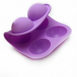 Purpurová - 3D Hemisférická silikonová mouka 6 otvorů potravinářská třída Pečení mouky Praktická čokoláda Candy Jelly Mould