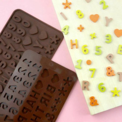 Hnědé - narozeninové číslo potravinové třídy silikonové pečivo Praktické čokolády Candy Jelly Mold DIY pečivo příslušenství