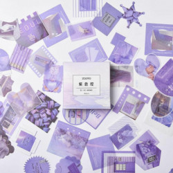 Japonský papír DIY Scrapbook Deco Stickers Purple 8, 5 cm x 8, 5 cm 1 krabička (přibližně 80 ks / krabička)