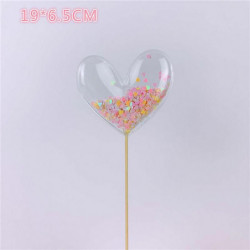 PVC Cupcake trsátka Toppers srdce Multicolor flitry 1 kus SH021294