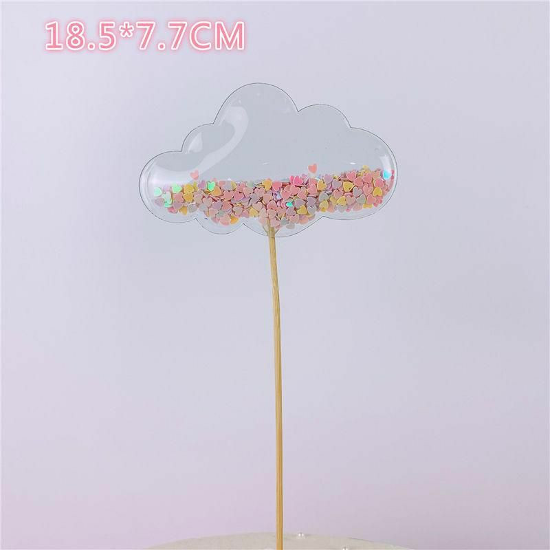 PVC Cupcake trsátka Toppers Cloud Multicolor flitry 1 kus