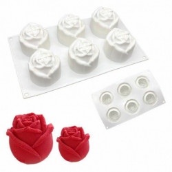 Bílý - Den svatého Valentýna Růžový DIY koláč Chocolate Food Grade Silicone Baking Mold 6x5cm 1 kus