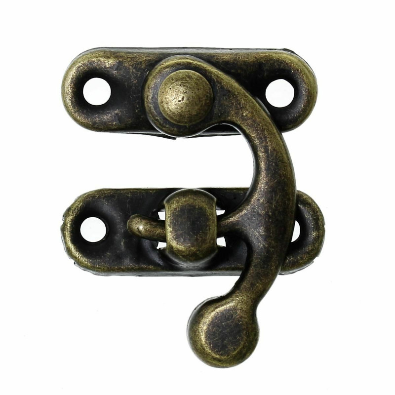 Skládací skříň na bázi železné slitiny Box Lock Catch Latches Antique Bronze 3.3cm x2.8cm (1 2/8" x1 1/8"), 10 Sada