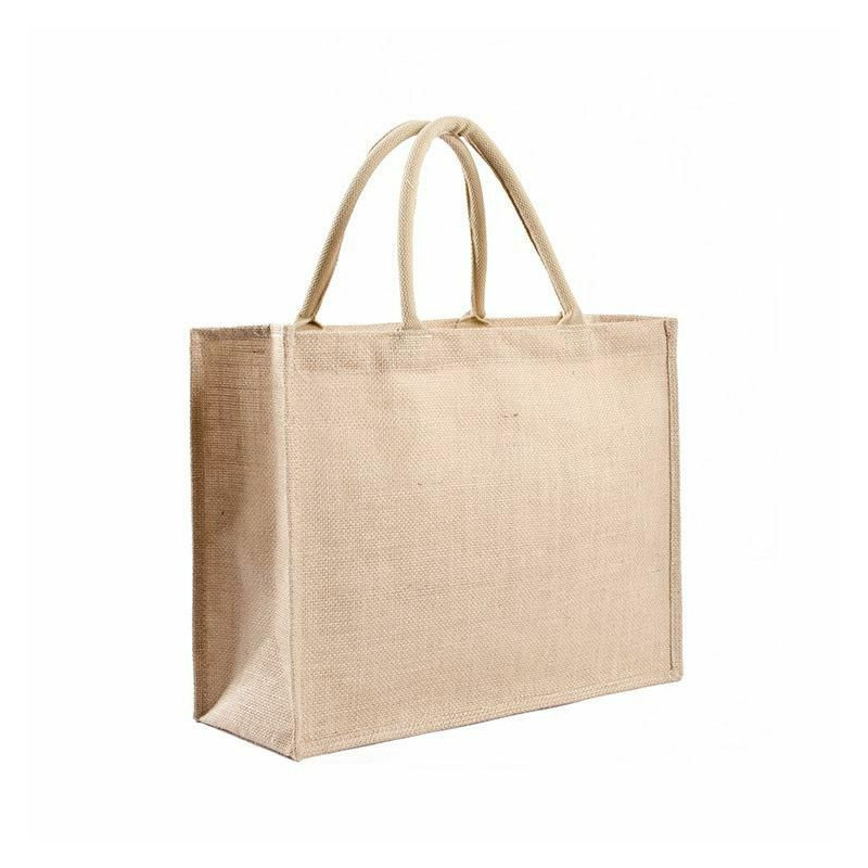 Béžová-ekologická vysokokapacitní vodotěsná PVC membrána juta Tote Bag 39x31x15cm 1 kus