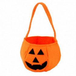 Orange - 5 Halloween Pumpkin Nonwoven Dětský přenosný cukrářský pytel 28x20cm 1 kus