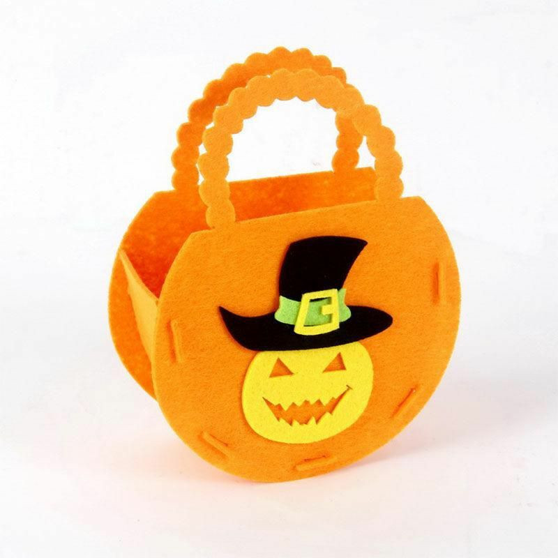 Orange-Halloween dýně netkané dětské přenosné Candy Bag 14. 3x6x18cm 1 kus