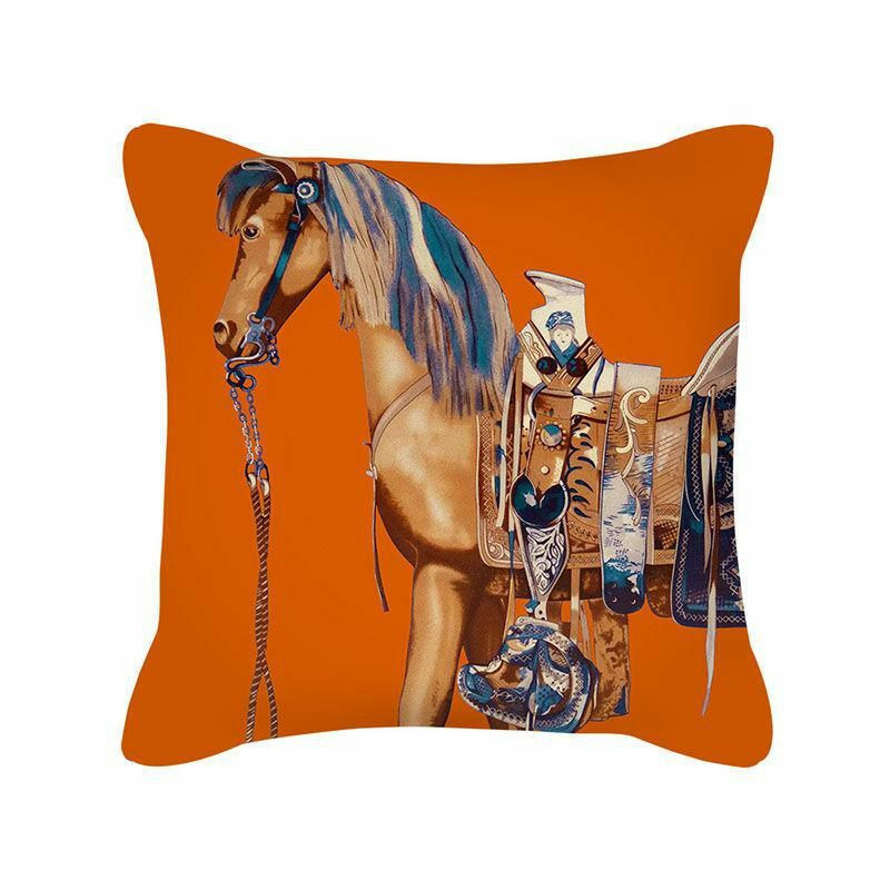 Orange-13  jednoduché Retro tištěné sametové čtvercové polštáře Domácí Textil 45x45cm 1 kus