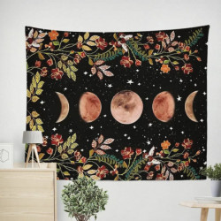 Multicolor - Moon Phase Flower Home Tapestry Ložnice Dekorace Krajina Pozadí Zavěšená tkanina 200x150cm 1 kus