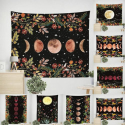 Multicolor - Moon Phase Flower Home Tapestry Ložnice Dekorace Krajina Pozadí Zavěšená tkanina 200x150cm 1 kus