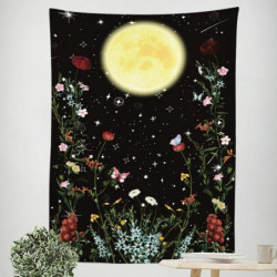 Multicolor - Moon Flower Home Tapety Ložnice Dekorace Krajina Pozadí Zavěšená tkanina 150x130cm 1 kus