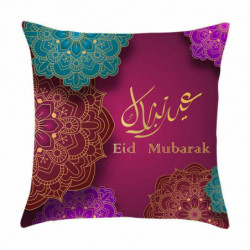 Purple-27 Peach Skin Fabric Ramadan tištěný povlak na polštář Domácí Textil 45x45cm 1 kus