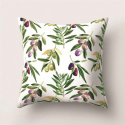 Bílá - 11 Plant Flower Leaf Tisknutý Polyester Square Polštářek Domácí Textil 45x45cm 1 kus