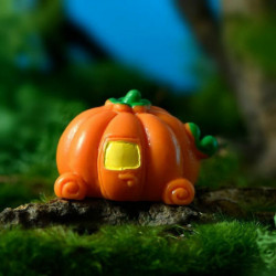 Orange-18  Halloween dýně vozík pryskyřice mikro krajiny miniaturní dekorace 3. 5x2. 3cm 1 kus