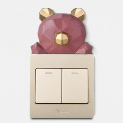 Red - Bear Resin 3D Light Switch dekorativní samolepka 8x2x6cm 1 kus