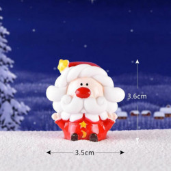 Pryskyřice ozdoby ozdoby Vánoční Santa Claus bílý a červený měsíc 36mm x 35mm 1 kus