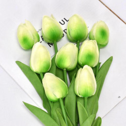 Light Green - Faux Silk Simulation Tulip Flower pro svatební domácí dekorace 34cm dlouhá, 1 kus