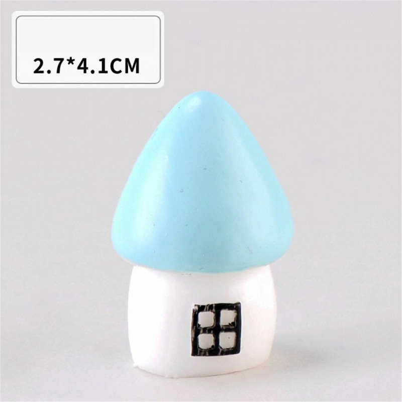 Dřevěná vánoční mikro krajina Miniaturní dekorace Modrý dům 4, 1 cm x 2, 7 cm 1 kus