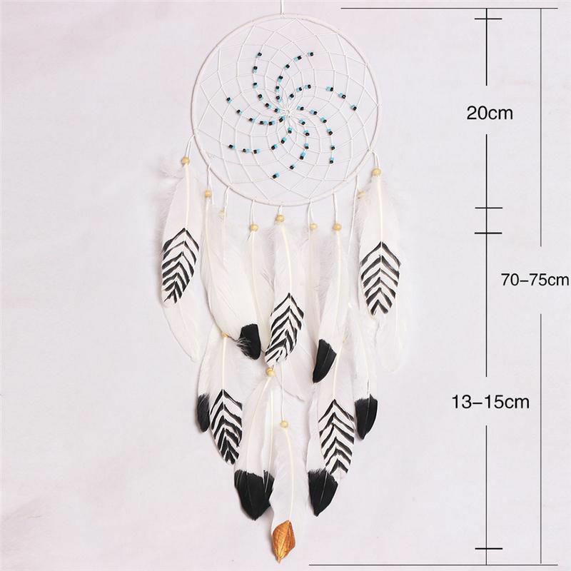 Visící dekorace Dream Catcher černá a bílá pěna 75cm x 20cm 1 kus