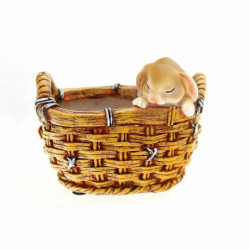 Brown - Resin Cartoon Animal Basket Micro Landscape Malý květinový hrnec pro šťavnaté 10, 5x8x7, 5cm 1 kus