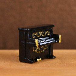 Černá - 1 Piano Retro Resin Micro Landscape Miniaturní dekorace 2, 4x2cm 1 kus