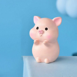 Světle růžová - 12 Cute Pig Resin Micro Landscape Miniaturní dekorace 3, 7x2, 6cm 1 kus