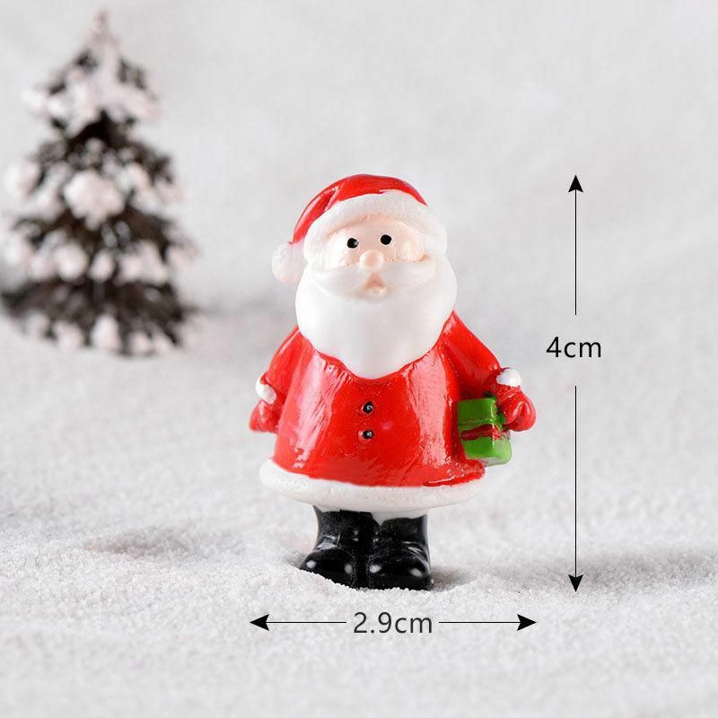 Pryskyřice mikro krajiny miniaturní dekorace červené vánoční Santa Claus 4cm x 2.9 cm 1 kus