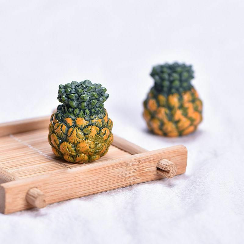 Žlutá-10 ananas ovoce pryskyřice mikro krajiny miniaturní dekorace 3x2. 5cm 1 tablet