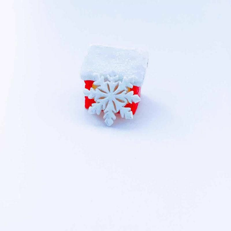 Bílá-1 Vánoční sněhová vločka Snowscape Resin Micro Krajina miniaturní dekorace 1.5 cm 10 ks