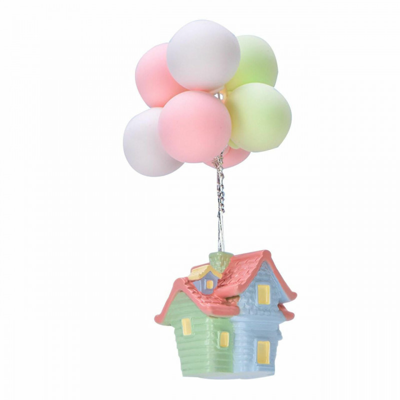 Dřevěná mikro krajina Miniaturní dekorace Multicolor House Balloon 43mm x 43mm 1 kus